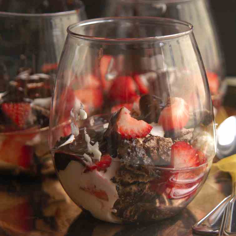 Chocolate Strawberry Pavlova Trifles