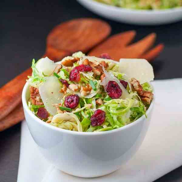 Brussel Sprout Salad with Cranberries 