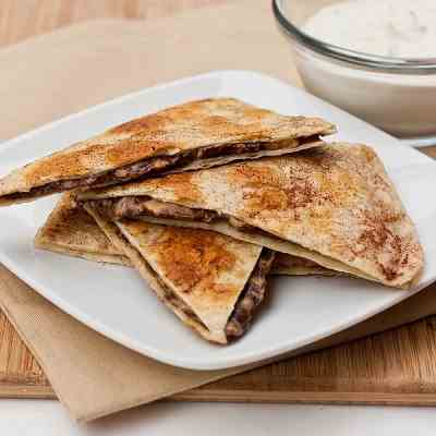 Sweet Quesadillas with Whipped Cream