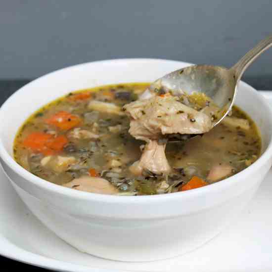 chicken vegetable soup with wild rice