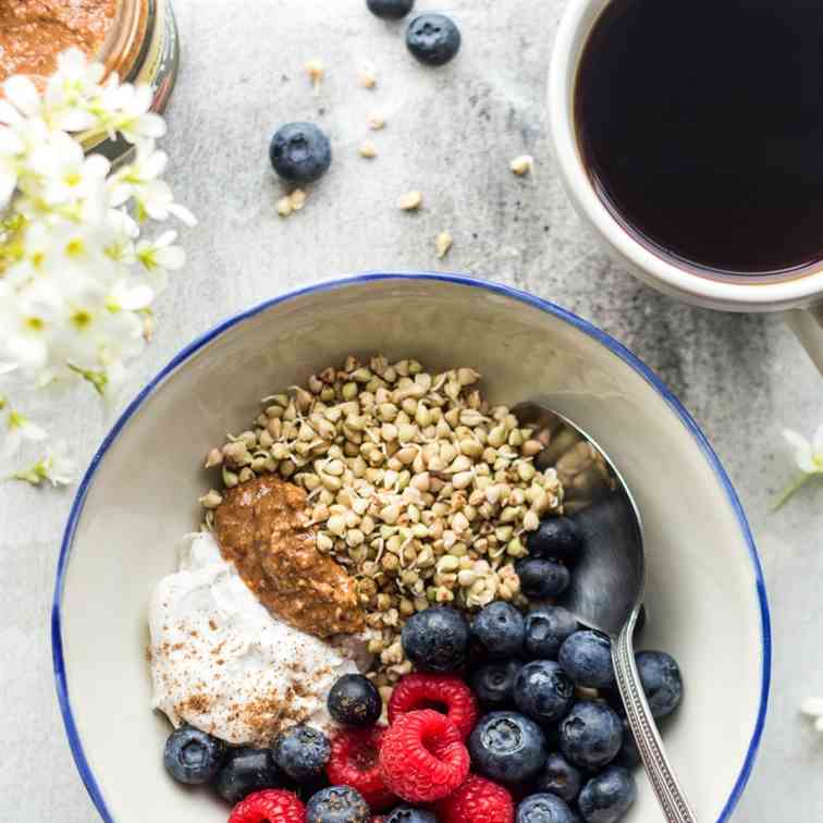 Sprouted buckwheat breakfast bowl