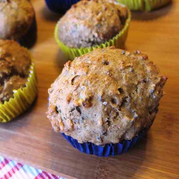 Banana Chia Seed Muffins with Pecans