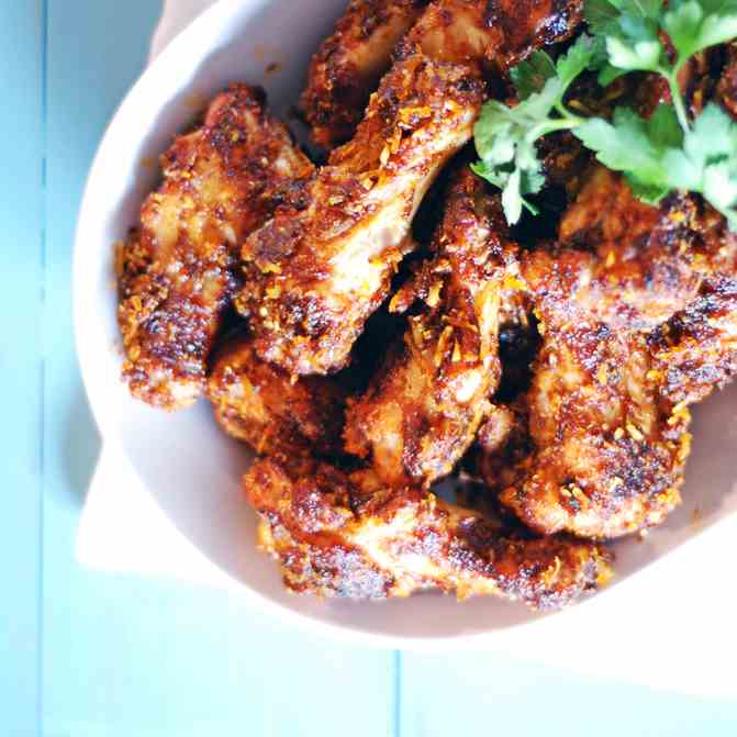 Spicy Parmesan BBQ Chicken Wings