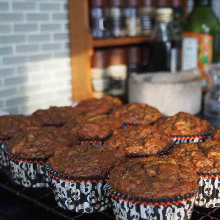 Spiced pumpkin beetroot muffins