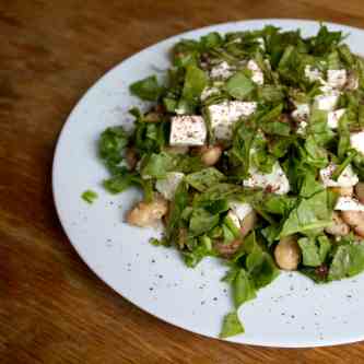 Lima beans with feta and spinach