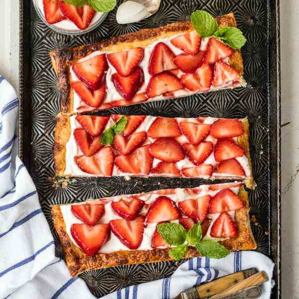 Puff Pastry Strawberry Tart