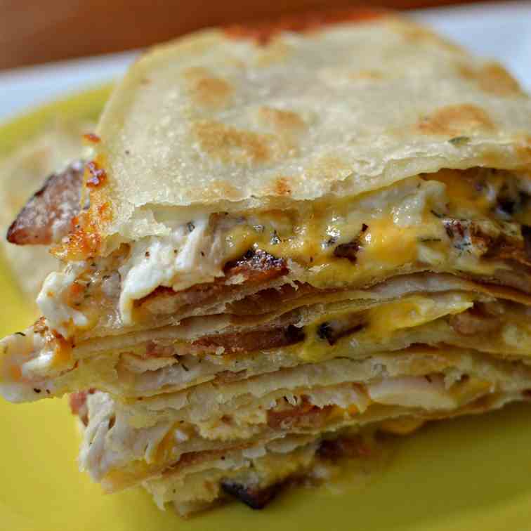 Chicken Quesadilla with Bacon and Ranch