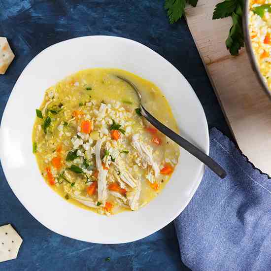 Chicken Cauliflower Rice Soup