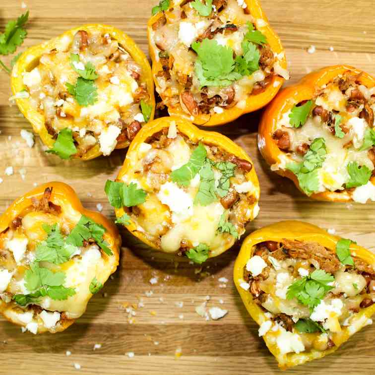 Mexican Spiced Pulled Pork Stuffed Peppers