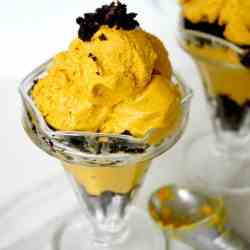 Pumpkin Ice Cream and Brownie Parfait