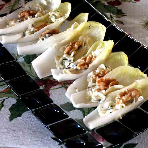 Blue-cheese filled Chicory leaves