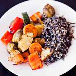 Roasted Vegetables with Wild Rice