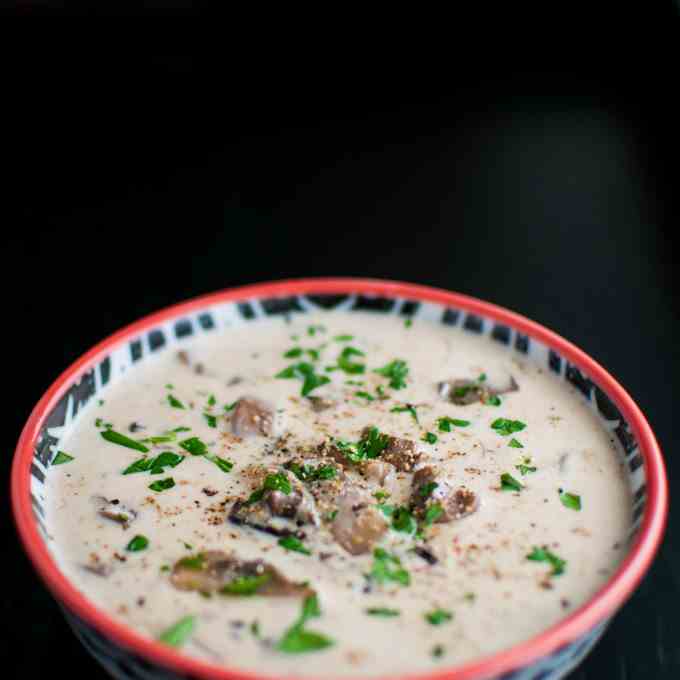 Creamy Mushroom Soup with Sherry