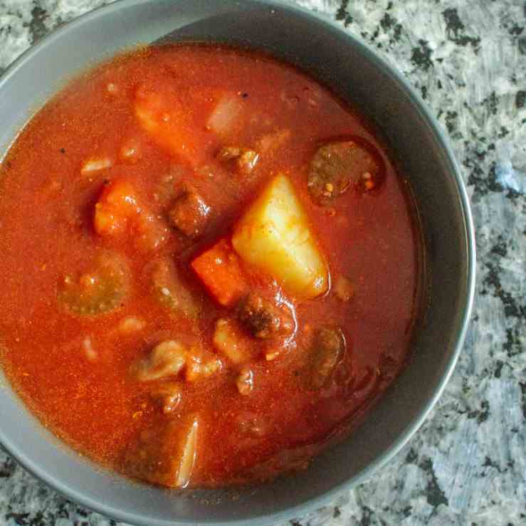 Beef, Potato and Tomato Soup