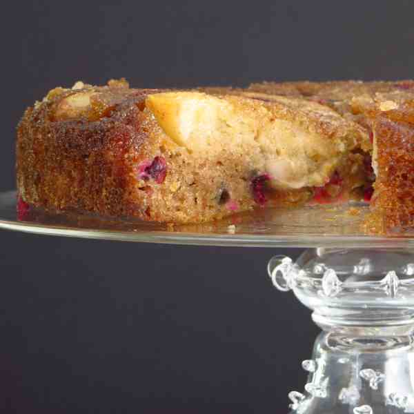 pear and cranberry upside down cake