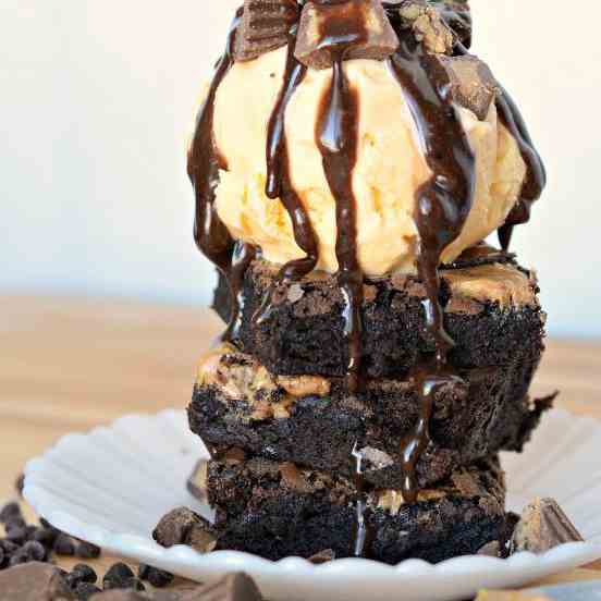 Rich Chocolate and Peanut Butter Brownies