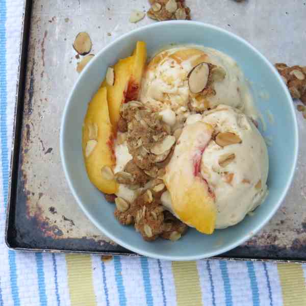 honeyed peach ice cream