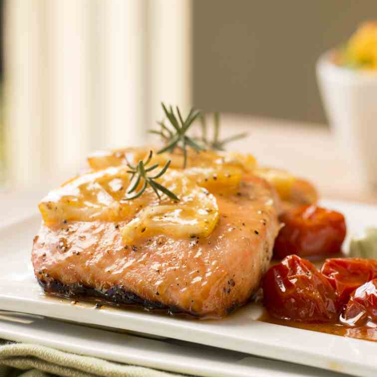 Honey Roasted Salmon with Rosemary and Tom