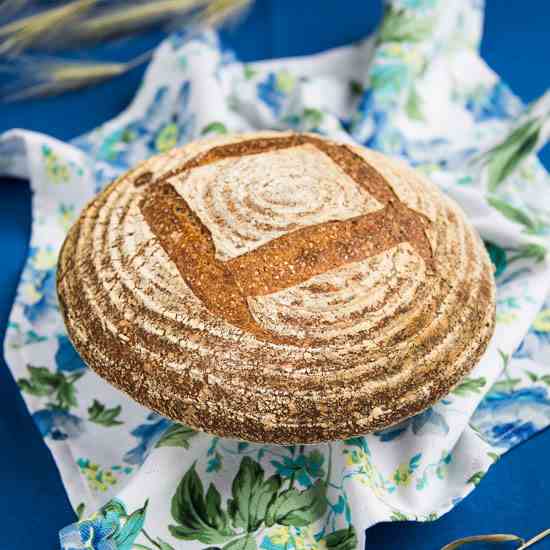 Whole wheat sourdough bread