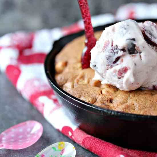 Chocolate Peanut Butter Skillet Cookie