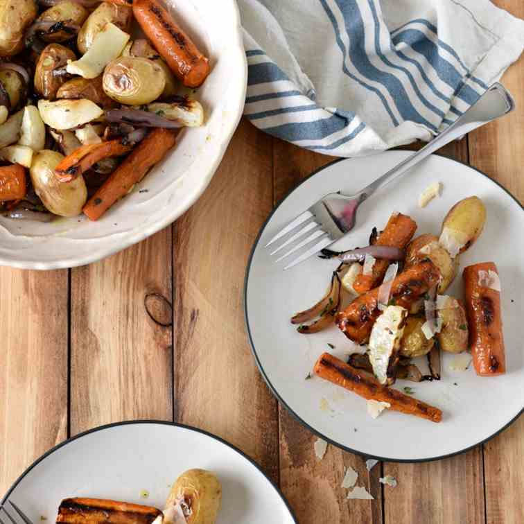 Roasted Vegetables with Bagna Cauda and Pa