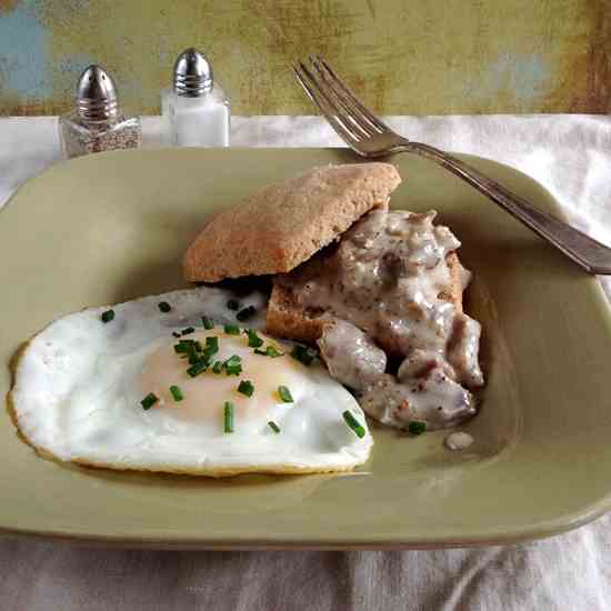 Whole-Grain Biscuits with Gravy