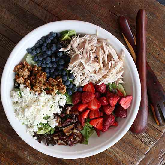 Chicken, Berry, Date & Walnut Salad