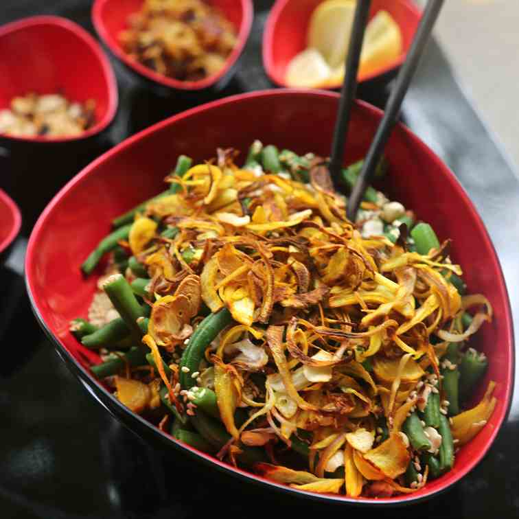 Burmese Green Bean Salad (OIl-Free)