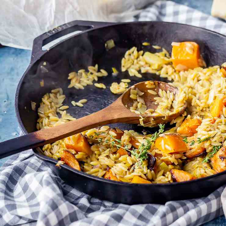 One Pot Orzo with Roasted Butternut Squash