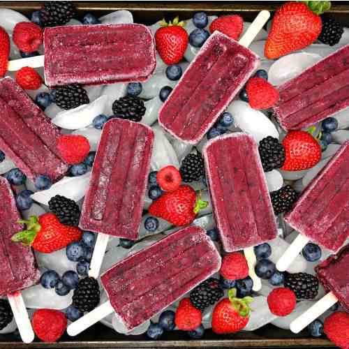 Paleo Mixed Berry Pomegranate Popsicles
