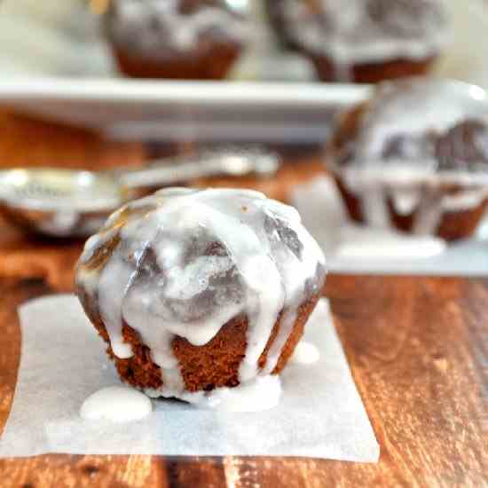 Healthier Glazed Chocolate Muffins