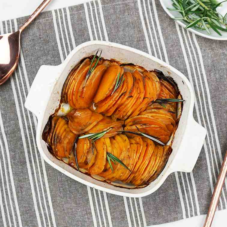 Roasted hasselback sweet potatoes