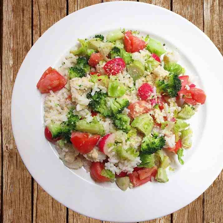 Broccoli Sprouts Tomato Rice Meal Salad
