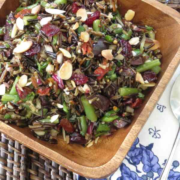 green bean and wild rice salad