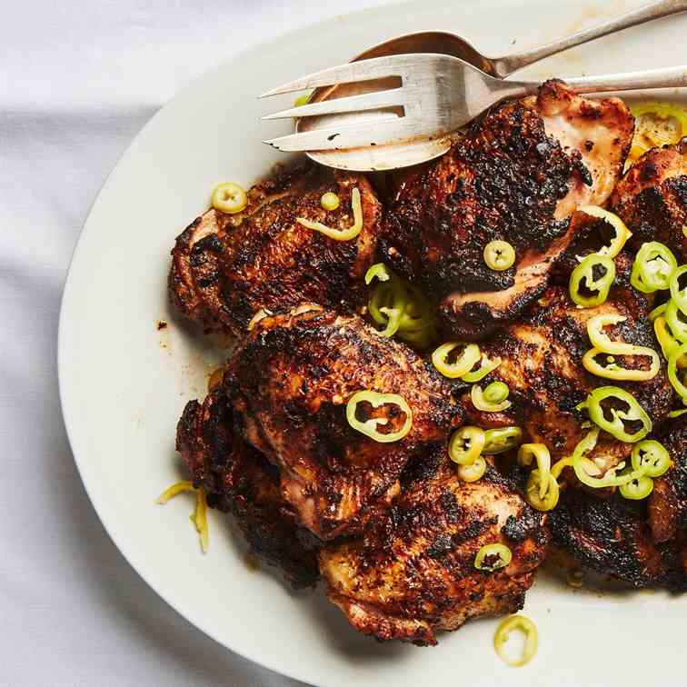 Grilled Chicken with Banana Peppers