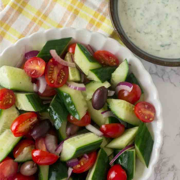 Mediterranean Tomato Cucumber Salad 