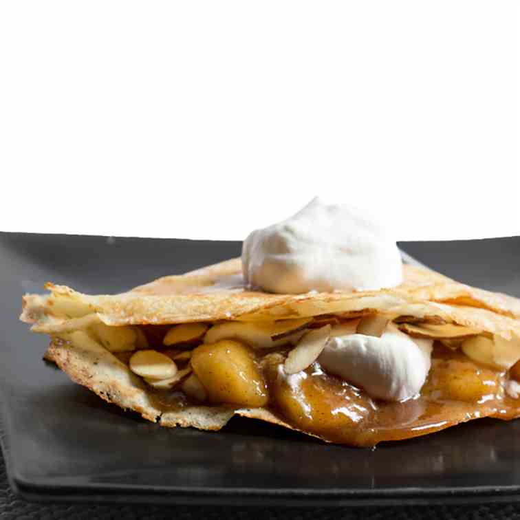 Amaretto Crepes with a Banana-Brown Butter