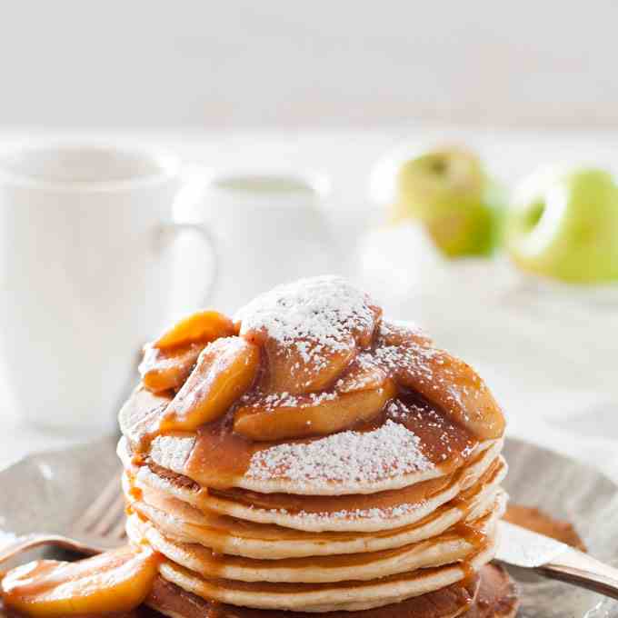 Pancakes w- Cinnamon Apple Caramel Syrup