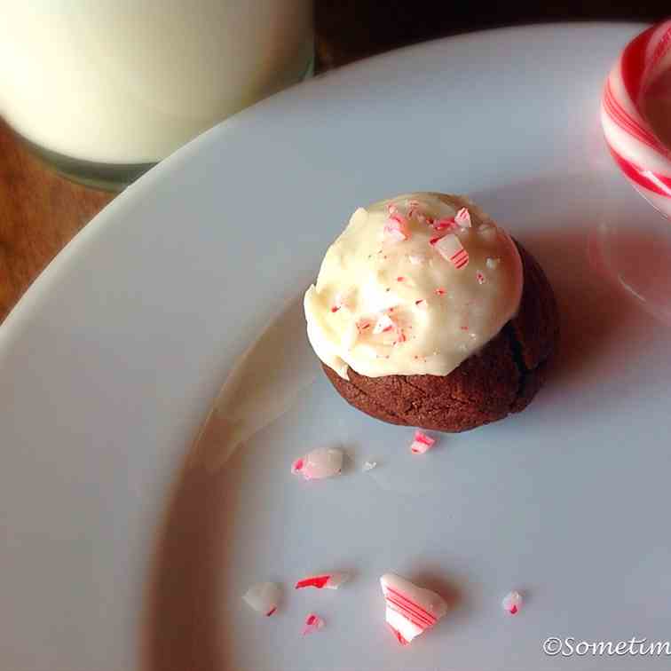 Chocolate Candy Cane Cookie Bites
