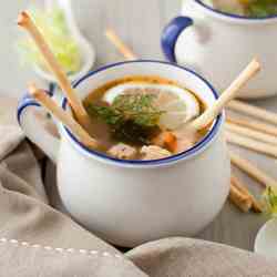 Salmon Rice Soup with Seaweed