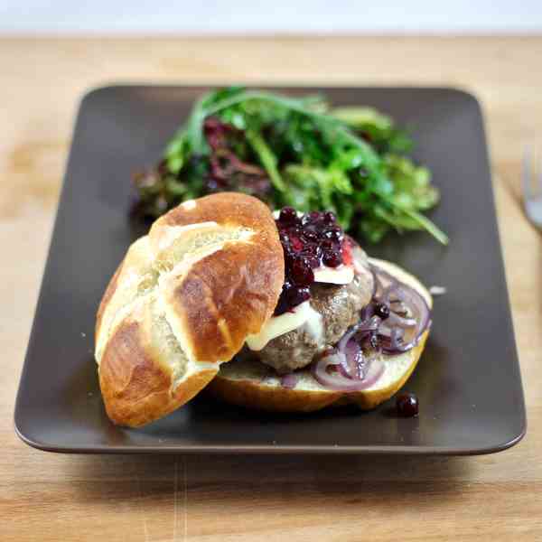 Burger with Camembert and Cranberry