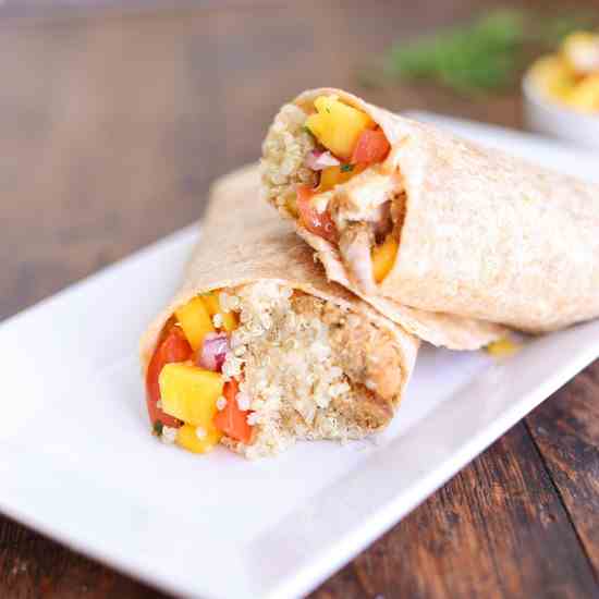 Chicken Quinoa Wrap With Mango Salsa