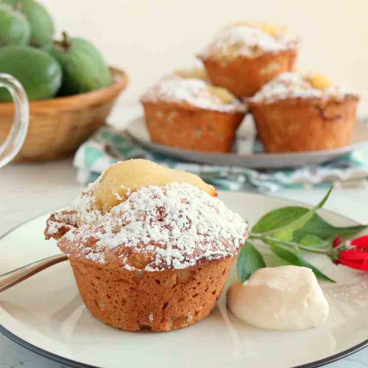 Spiced Feijoa - Pear Muffins
