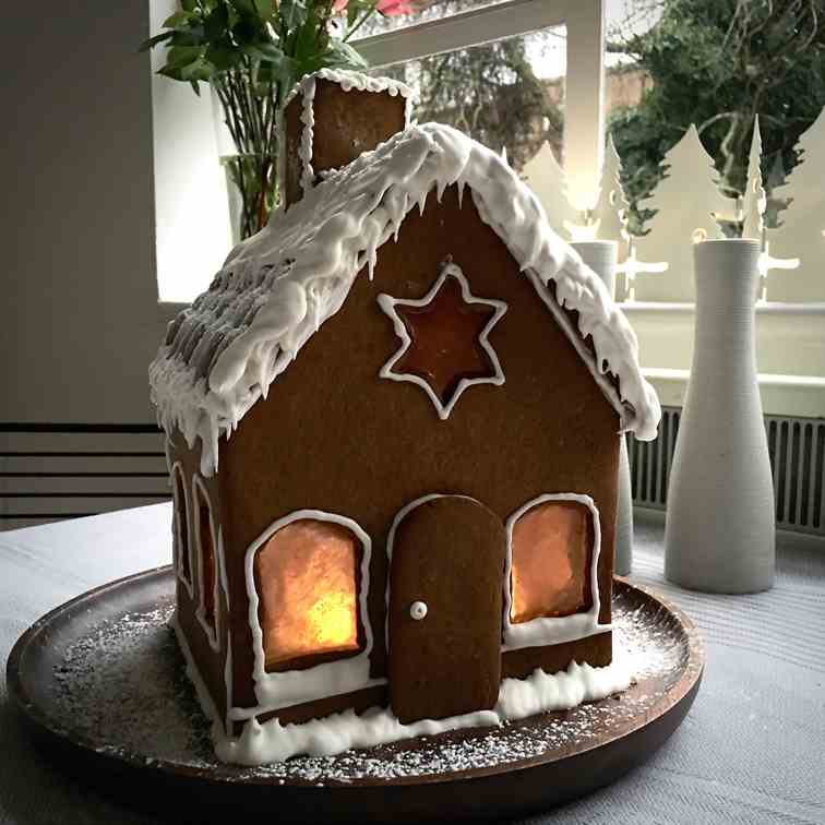 Dairy-free christmas gingerbread house