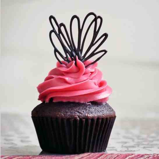 Pink Chocolate Cupcakes