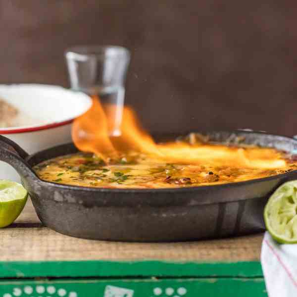 Tequila Lime Flaming Queso