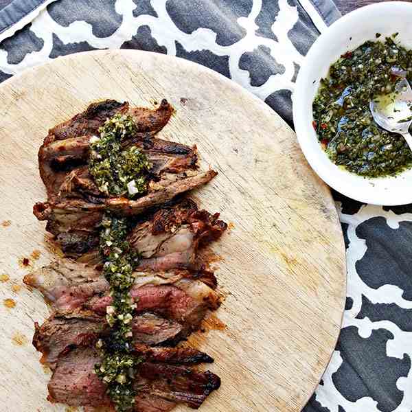Roasted tri-tip with chimichurri