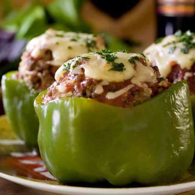Big Mac Stuffed Peppers In The Slow Cooker