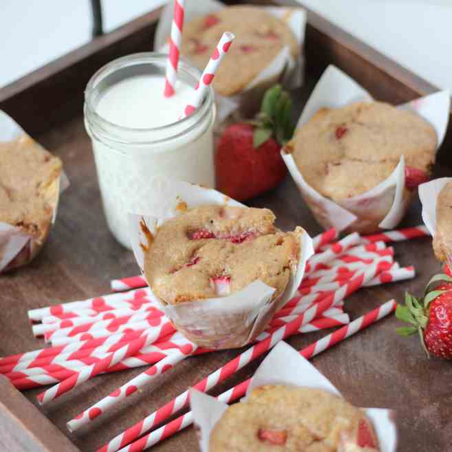 Whole Wheat Strawberry Muffins