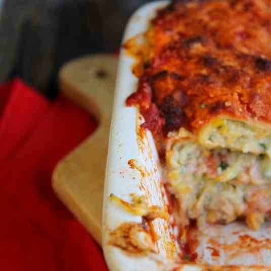 Zucchini lasagna with ricotta cheese